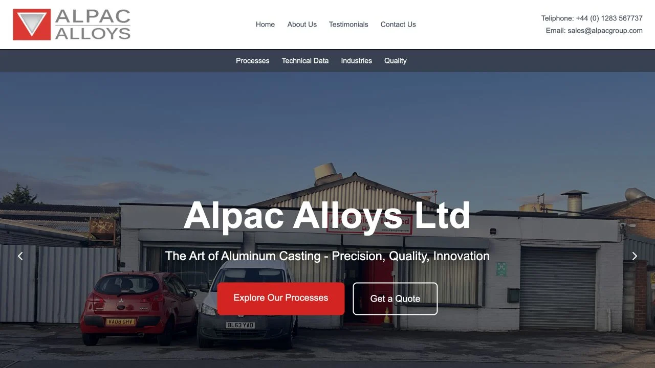 Alpac Alloys Ltd website preview