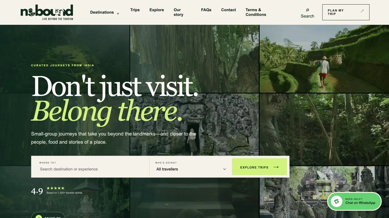 No Bound Travels website preview